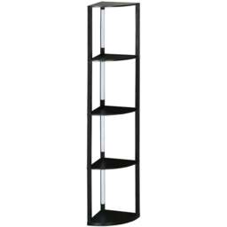 Portland 4 Shelf Black Dimmable Warm White LED Corner Floor Lamp - Size: 163.5 x 29.5 x 41cm - Wilko - thumbnail 1