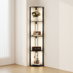 Portland 4 Shelf Black Dimmable Warm White LED Corner Floor Lamp - Size: 163.5 x 29.5 x 41cm - Wilko - thumbnail 4