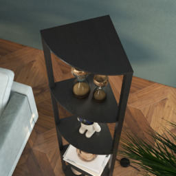 Portland 4 Shelf Black Dimmable Warm White LED Corner Floor Lamp - Size: 163.5 x 29.5 x 41cm - Wilko - thumbnail 5