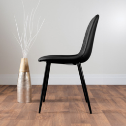Furniturebox Lucia Solara 6 Seater Dining Set Black Gloss - Wilko - thumbnail 5