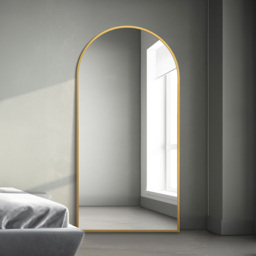 The Arcus Gold Arched Metal Leaner Wall Mirror 200 x 100cm - MirrorOutlet - Wilko - thumbnail 3