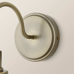 ValueLights Bourton Cream Ribbed Dome Shade Brushed Gold Wall Light with Bulb - Size: 18 x 25 x 21cm - Wilko - thumbnail 4