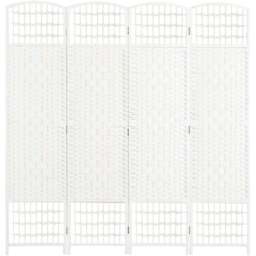 Portland 4 Panel White Folding Room Privacy Screen 170 x 160cm - Wilko - thumbnail 1