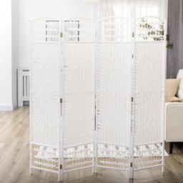 Portland 4 Panel White Folding Room Privacy Screen 170 x 160cm - Wilko - thumbnail 6