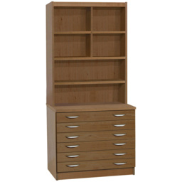 R White Cabinets 6 Drawer 6 Shelf Brown A2 Plan Chest of Drawers with Hutch - Wilko - thumbnail 3
