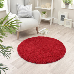 My Rug Red Round Rug 100cm - Size: 100 x 100 x 2cm - Wilko - thumbnail 3