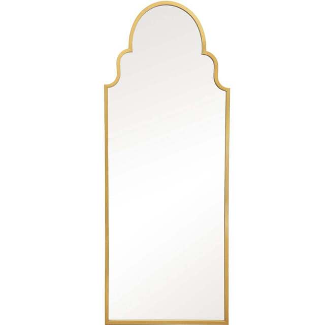 The Arcus Gold Arched Metal Leaner Wall Mirror 180 x 70cm - MirrorOutlet - Wilko - image 1