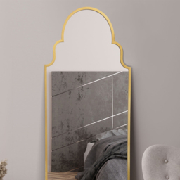 The Arcus Gold Arched Metal Leaner Wall Mirror 180 x 70cm - MirrorOutlet - Wilko - thumbnail 4