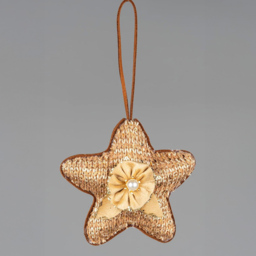 Shatchi Gold Jute Star Hanging Christmas Decoration - Size: 25 x 25 x 8cm - Wilko - thumbnail 4