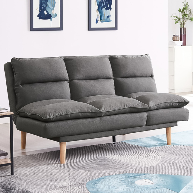 Home Detail Idris 3 Seater Dark Grey Fabric Sofa Bed - Wilko - image 1
