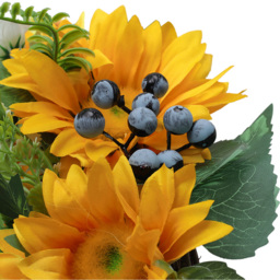 Living and Home White and Yellow Sunflower Artificial Wreath 40cm - Size: 40 x 40 x 6cm - Wilko - thumbnail 5