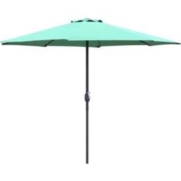 GlamHaus Green Garden Parasolwith Crank Handle 2.7m - Wilko