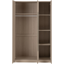 Seconique Paris 3 Door Smoked Ash Effect Mirror Wardrobe - Brown - Wilko - thumbnail 5