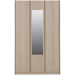 Seconique Paris 3 Door Smoked Ash Effect Mirror Wardrobe - Brown - Wilko - thumbnail 4