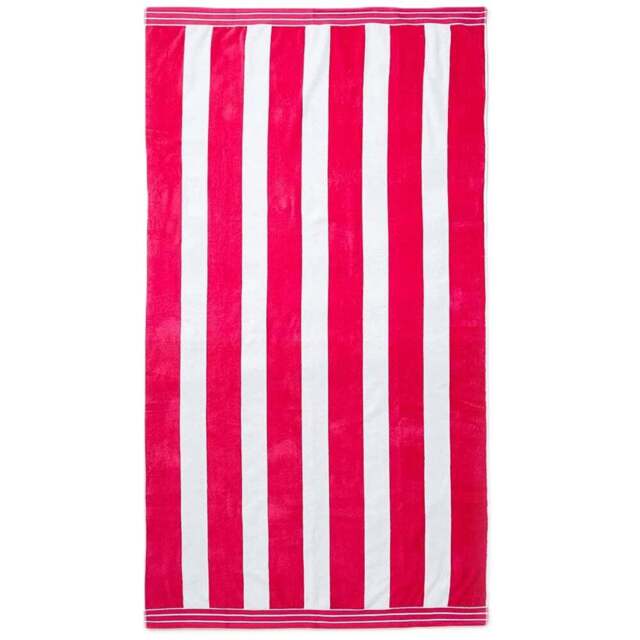 Allure Bath Fashions Jumbo Cabana Cotton Pink Stripe Beach Towel - Size: 100 x 180cm - Wilko - image 1