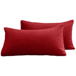 Velosso Red Teddy Fleece Pillowcase 2 Pack - Wilko - thumbnail 1