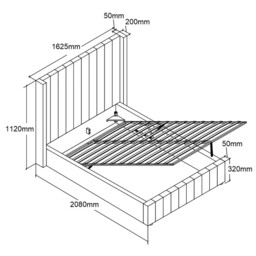 Maya Double Grey Velvet Ottoman Storage Bed Frame - Wilko - thumbnail 6