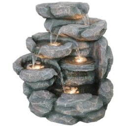 Bermuda Cascading Pools Water Feature - Size: 67 x 48 x 67cm - Grey - Bermuda Water Gardens - Wilko