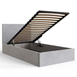 GFW Single Charcoal Grey Velvet End Lift Ottoman Bed - Wilko - thumbnail 7