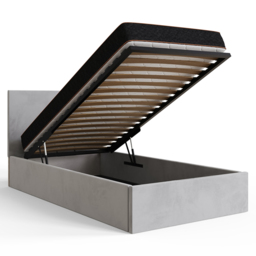 GFW Single Charcoal Grey Velvet End Lift Ottoman Bed - Wilko - thumbnail 6