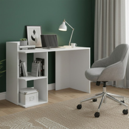 Shefa Iris 2 Shelf Computer Desk White - Size: 106 x 1124 x 543cm - Wilko - thumbnail 5