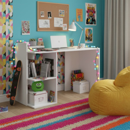 Shefa Iris 2 Shelf Computer Desk White - Size: 106 x 1124 x 543cm - Wilko - thumbnail 4