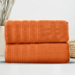 Velosso Hampi Cotton Orange Bath Sheet Set of 2 - Wilko - thumbnail 3
