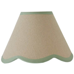 ValueLights Florie Mini Scallop Green Trim Shade - Size: 13 x 19 x 19cm - Wilko