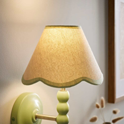 ValueLights Florie Mini Scallop Green Trim Shade - Size: 13 x 19 x 19cm - Wilko - thumbnail 4