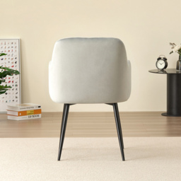 Indoor Living Charlotte Set of 2 Grey Velvet Dining Chair - Wilko - thumbnail 6