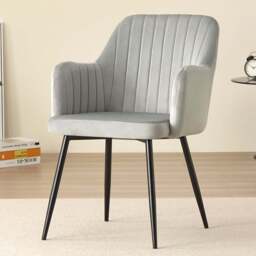 Indoor Living Charlotte Set of 2 Grey Velvet Dining Chair - Wilko - thumbnail 1