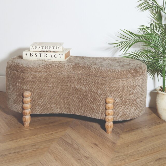 Abstract Storage Ottoman Brown - Wilko - image 1