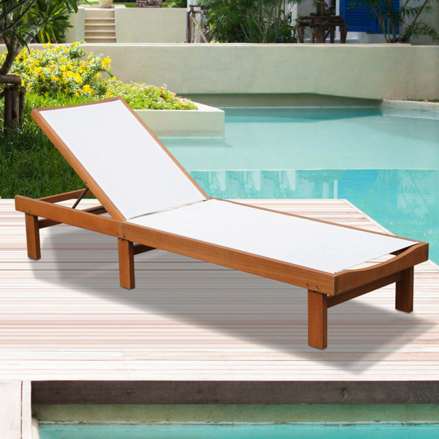 Costway White 5 Level Adjustable Sun Lounger - Size: 1 Seater - Wilko - image 1