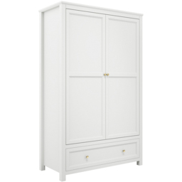 Ives 2 Door Single Drawer White Wardrobe - Size: 2 Door, Single Drawer - LPD Home - Wilko - thumbnail 3