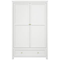 Ives 2 Door Single Drawer White Wardrobe - Size: 2 Door, Single Drawer - LPD Home - Wilko - thumbnail 4