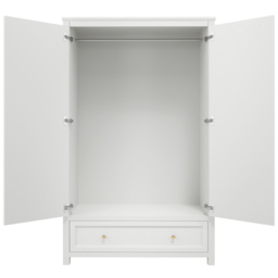 Ives 2 Door Single Drawer White Wardrobe - Size: 2 Door, Single Drawer - LPD Home - Wilko - thumbnail 6