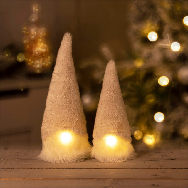 St Helens White Light Up Gonk Christmas Decoration 22.5cm - Size: 10 x 10 x 22cm - Wilko - image 1