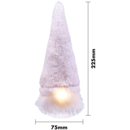 St Helens White Light Up Gonk Christmas Decoration 22.5cm - Size: 10 x 10 x 22cm - Wilko - thumbnail 5