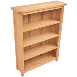 Lugo 4 Shelf Waxed Wide Bookcase - Wood - Wilko - thumbnail 5