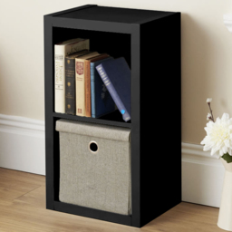 wilko Oslo 2 Shelf Black Cube Storage Unit - thumbnail 3