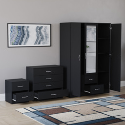 Vida Designs Riano Black 3 Piece Bedroom Furniture Set - Wilko - thumbnail 5