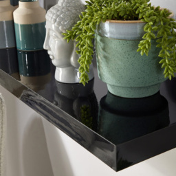 Home Source Cloud 80cm Set of 2 Black Gloss Floating Shelf - Size: 3.8 x 23.5 x 80cm - Wilko - thumbnail 5