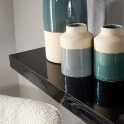Home Source Cloud 80cm Set of 2 Black Gloss Floating Shelf - Size: 3.8 x 23.5 x 80cm - Wilko - thumbnail 4
