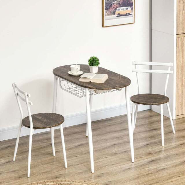 Portland 2 Seater Oval Dining Set Natural Wooden - Brown - Wilko - image 1