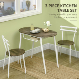 Portland 2 Seater Oval Dining Set Natural Wooden - Brown - Wilko - thumbnail 6