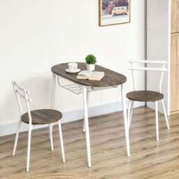 Portland 2 Seater Oval Dining Set Natural Wooden - Brown - Wilko - thumbnail 1