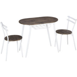 Portland 2 Seater Oval Dining Set Natural Wooden - Brown - Wilko - thumbnail 3