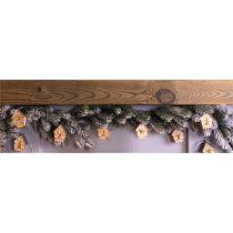 St Helens 10 LED Wooden Hanging Christmas House Decoration - Size: 70 x 55 x 55cm - Brown - Wilko - thumbnail 4