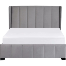 Julian Bowen Katie Double Grey Velvet Bed Frame with Winged Headboard - Wilko - thumbnail 5