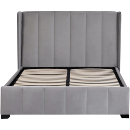 Julian Bowen Katie Double Grey Velvet Bed Frame with Winged Headboard - Wilko - thumbnail 6